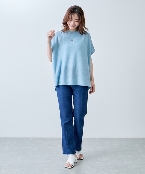 Jayro(ジャイロ)の「ボートネックフレンチスリーブプルオーバー(Tシャツ/カットソー・レディース・ホワイト/グリーン/ピンク/ベージュ/グレー/ブラック/サックスブルー・FREE)」の17枚目の写真