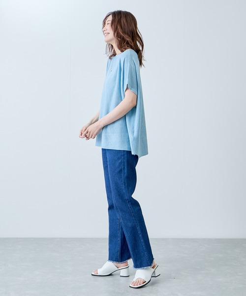 Jayro(ジャイロ)の「ボートネックフレンチスリーブプルオーバー(Tシャツ/カットソー・レディース・ホワイト/グリーン/ピンク/ベージュ/グレー/ブラック/サックスブルー・FREE)」の18枚目の写真