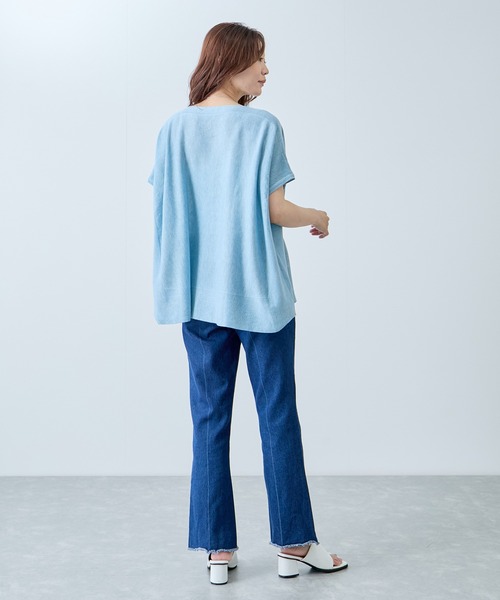Jayro(ジャイロ)の「ボートネックフレンチスリーブプルオーバー(Tシャツ/カットソー・レディース・ホワイト/グリーン/ピンク/ベージュ/グレー/ブラック/サックスブルー・FREE)」の19枚目の写真