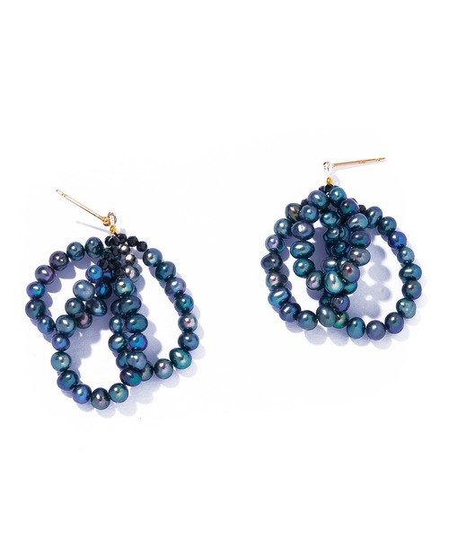 les bonbon(ルボンボン)の「【les bon bon】conation pearl pierce NV/コネーション パール ピアス BOB765(ピアス(両耳用)・レディース・ネイビー・FREE)」の4枚目の写真