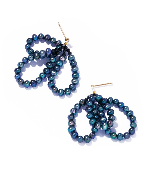 les bonbon(ルボンボン)の「【les bon bon】conation pearl pierce NV/コネーション パール ピアス BOB765(ピアス(両耳用)・レディース・ネイビー・FREE)」の5枚目の写真