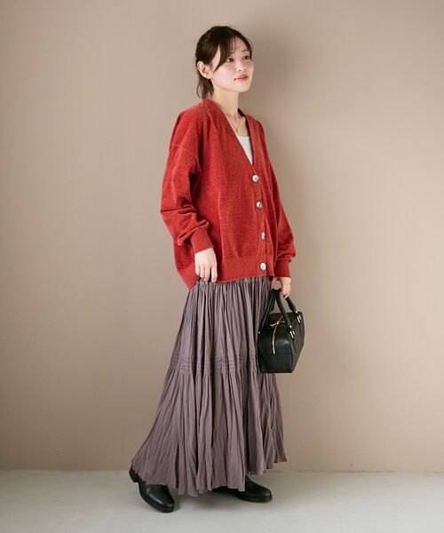 le.coeur blanc（ルクールブラン）の「《手洗い可能》エアータンブラーランダムプリーツスカート（スカート・レディース・ブラウン/ブラック・38）」の5枚目の写真