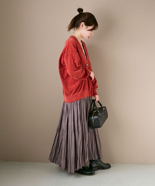 le.coeur blanc（ルクールブラン）の「《手洗い可能》エアータンブラーランダムプリーツスカート（スカート・レディース・ブラウン/ブラック・38）」の6枚目の写真