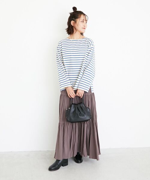 le.coeur blanc（ルクールブラン）の「《手洗い可能》エアータンブラーランダムプリーツスカート（スカート・レディース・ブラウン/ブラック・38）」の12枚目の写真