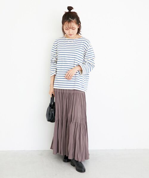 le.coeur blanc（ルクールブラン）の「《手洗い可能》エアータンブラーランダムプリーツスカート（スカート・レディース・ブラウン/ブラック・38）」の13枚目の写真