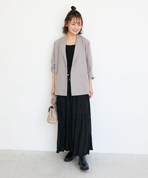 le.coeur blanc（ルクールブラン）の「《手洗い可能》エアータンブラーランダムプリーツスカート（スカート・レディース・ブラウン/ブラック・38）」の16枚目の写真