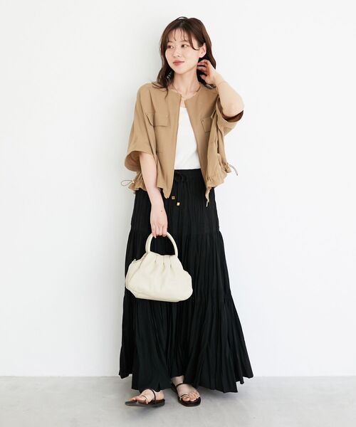 le.coeur blanc（ルクールブラン）の「《手洗い可能》エアータンブラーランダムプリーツスカート（スカート・レディース・ブラウン/ブラック・38）」の17枚目の写真