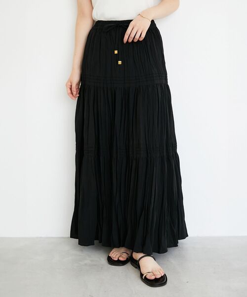 le.coeur blanc（ルクールブラン）の「《手洗い可能》エアータンブラーランダムプリーツスカート（スカート・レディース・ブラウン/ブラック・38）」の20枚目の写真