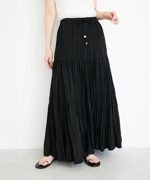 le.coeur blanc（ルクールブラン）の「《手洗い可能》エアータンブラーランダムプリーツスカート（スカート・レディース・ブラウン/ブラック・38）」の21枚目の写真