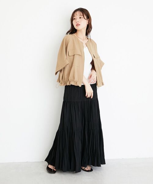 le.coeur blanc（ルクールブラン）の「《手洗い可能》エアータンブラーランダムプリーツスカート（スカート・レディース・ブラウン/ブラック・38）」の22枚目の写真