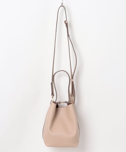 LORISTELLA（ロリステッラ）の「【LORISTELLA】シュリンクレザーバケットバッグ(Q56477)（ハンドバッグ・レディース・ダークブラウン/ライトベージュ・ALL）」の3枚目の写真