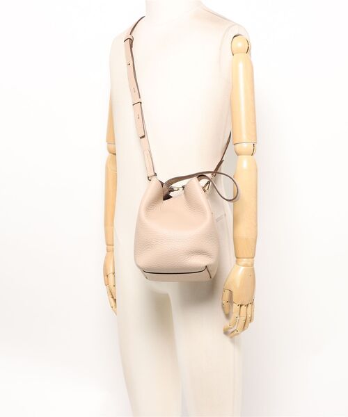 LORISTELLA（ロリステッラ）の「【LORISTELLA】シュリンクレザーバケットバッグ(Q56477)（ハンドバッグ・レディース・ダークブラウン/ライトベージュ・ALL）」の6枚目の写真