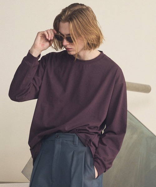 MAISON SPECIAL(メゾンスペシャル)の「《UNISEX》ECIL Plating Prime-Over Crew Neck Long Sleeve T-Shirt/ECILプレーティングプライムオーバーリブクルーネックロングスリーブTシャツ【MAISON SPECIAL/メゾンスペシャル】(Tシャツ/カットソー・メンズ・バーガンディー/ホワイト/チャコールグレー/サックスブルー/ブラック・0/2/1)」の5枚目の写真
