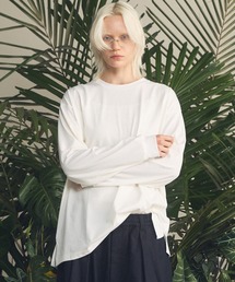 《UNISEX》ECIL Plating Prime-Over Crew Neck Long Sleeve T-Shirt/ECILプレーティングプライムオーバーリブクルーネックロングスリーブTシャツ【MAISON SPECIAL/メゾンスペシャル】