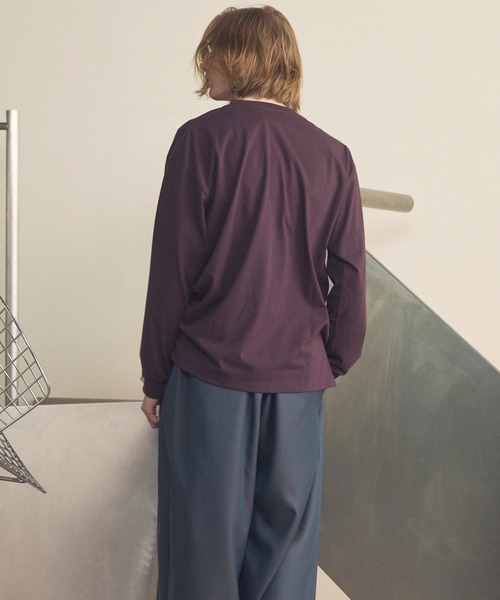 MAISON SPECIAL(メゾンスペシャル)の「《UNISEX》ECIL Plating Prime-Over Crew Neck Long Sleeve T-Shirt/ECILプレーティングプライムオーバーリブクルーネックロングスリーブTシャツ【MAISON SPECIAL/メゾンスペシャル】(Tシャツ/カットソー・メンズ・バーガンディー/ホワイト/チャコールグレー/サックスブルー/ブラック・0/2/1)」の22枚目の写真