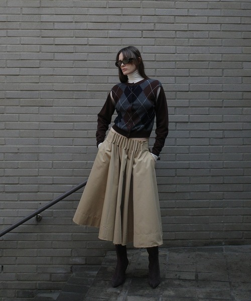 ノーブル＊スカート(プラージュ、クラネ、イエナ、カレンソロジー、マイストラーダ TUCK DETAIL FLARE SKIRT（スカート）｜CLANE（クラネ）の