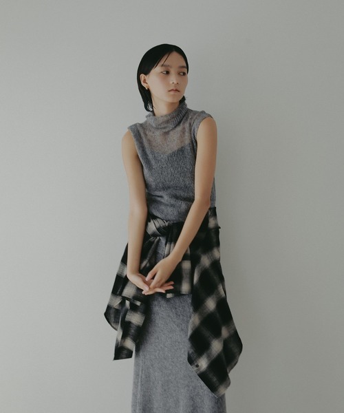 A part by(アパートバイ)の「エアリーウールシアーセットアップ(ワンピース・レディース・グリーン系その他2/グレー系その他2/アイボリー・FREE)」の7枚目の写真