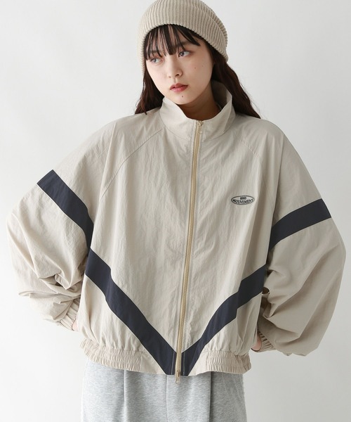 セール】選べるシルエット/スタンドネックナイロンルーズトラック