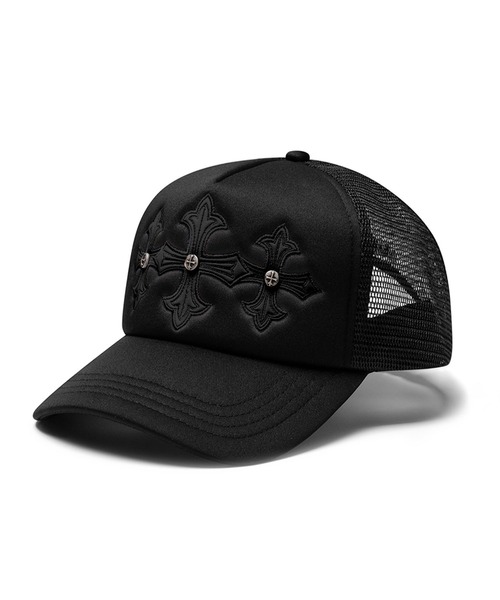 SUPPLIER(サプライヤー)の「キャップ|Triple Black Cross Leather Patch Mesh Cap|SUPPLIER(キャップ・メンズ・ブラック・FREE)」の6枚目の写真