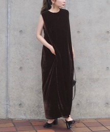 LAULEN | velor back open long dress /ベロアバックオープンロングワンピース(ワンピース)