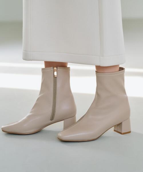 OPAQUE.CLIP（オペークドットクリップ）の「ベーシックショートブーツ【THEシリーズ/抗菌防臭加工】（ブーツ・レディース・ブラウン系その他/ブラック/ナチュラル/ブラック系7・02/01/03）」の5枚目の写真