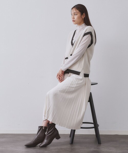 OPAQUE.CLIP（オペークドットクリップ）の「ベーシックショートブーツ【THEシリーズ/抗菌防臭加工】（ブーツ・レディース・ブラウン系その他/ブラック/ナチュラル/ブラック系7・02/01/03）」の7枚目の写真