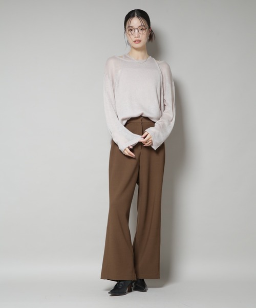 NANO universe（ナノユニバース）の「サイドタックカットジョーゼットパンツ（スラックス・レディース・ブラック/レンガ/モカ・FREE）」の22枚目の写真