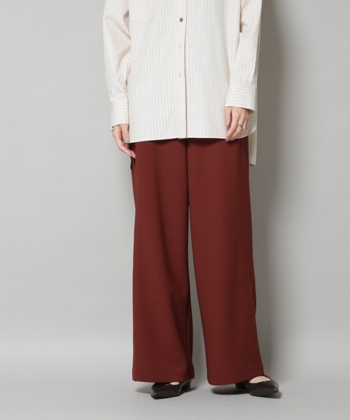 NANO universe（ナノユニバース）の「サイドタックカットジョーゼットパンツ（スラックス・レディース・ブラック/レンガ/モカ・FREE）」の16枚目の写真
