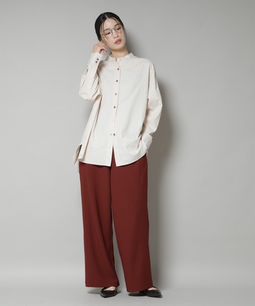 NANO universe（ナノユニバース）の「サイドタックカットジョーゼットパンツ（スラックス・レディース・ブラック/レンガ/モカ・FREE）」の17枚目の写真