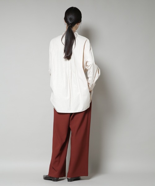 NANO universe（ナノユニバース）の「サイドタックカットジョーゼットパンツ（スラックス・レディース・ブラック/レンガ/モカ・FREE）」の20枚目の写真