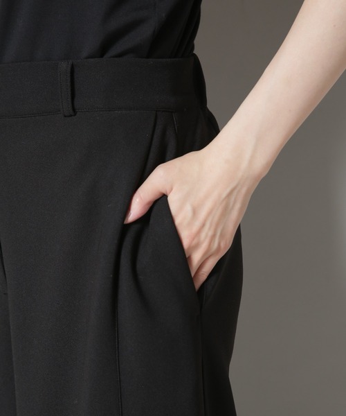NANO universe（ナノユニバース）の「サイドタックカットジョーゼットパンツ（スラックス・レディース・ブラック/レンガ/モカ・FREE）」の6枚目の写真