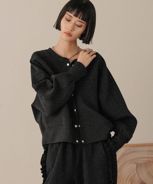 LOWRYS FARM(ローリーズファーム)の「ダンボールカーディガンLS 588896(カーディガン/ボレロ・レディース・グレー/ブラック・FREE)」の18枚目の写真