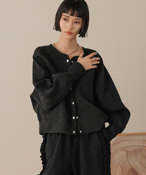 LOWRYS FARM(ローリーズファーム)の「ダンボールカーディガンLS 588896(カーディガン/ボレロ・レディース・グレー/ブラック・FREE)」の16枚目の写真