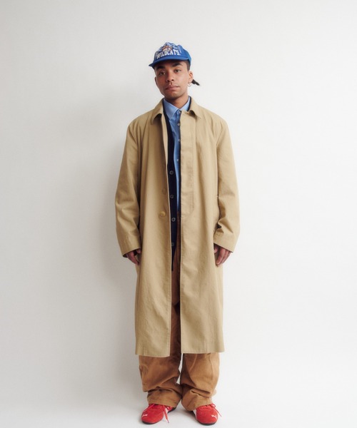 DIGAWEL(ディガウェル)の「Balmacaan coat(ステンカラーコート・メンズ・ブラック/キャメル・2)」の3枚目の写真