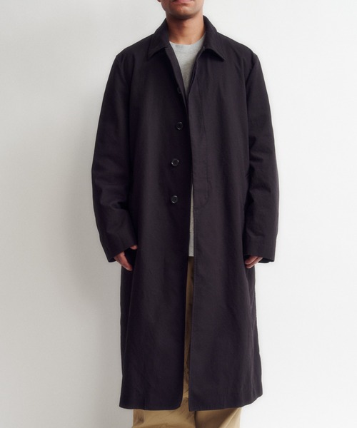 DIGAWEL(ディガウェル)の「Balmacaan coat(ステンカラーコート・メンズ・ブラック/キャメル・2)」の5枚目の写真