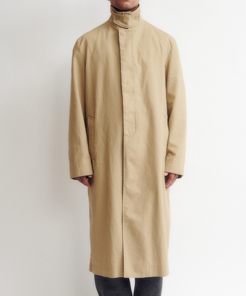DIGAWEL(ディガウェル)の「Balmacaan coat(ステンカラーコート・メンズ・ブラック/キャメル・2)」の6枚目の写真
