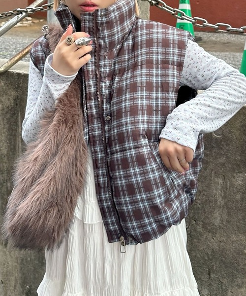 Alley Tokyo（アリートーキョー）の「ふっさふさファーBag（トートバッグ・レディース・ブラウン/オフホワイト・FREE）」の10枚目の写真