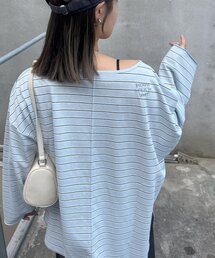 CIAOPANIC TYPY | シアースラブボーダーワンポイント刺繍オーバTee(Tシャツ/カットソー)