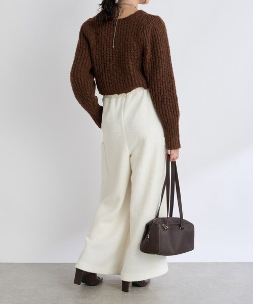 RIVE DROITE(リヴドロワ)の「【前後2WAY】スラブボレロカーデ(カーディガン/ボレロ・レディース・ブラウン/アイボリー・FREE)」の6枚目の写真