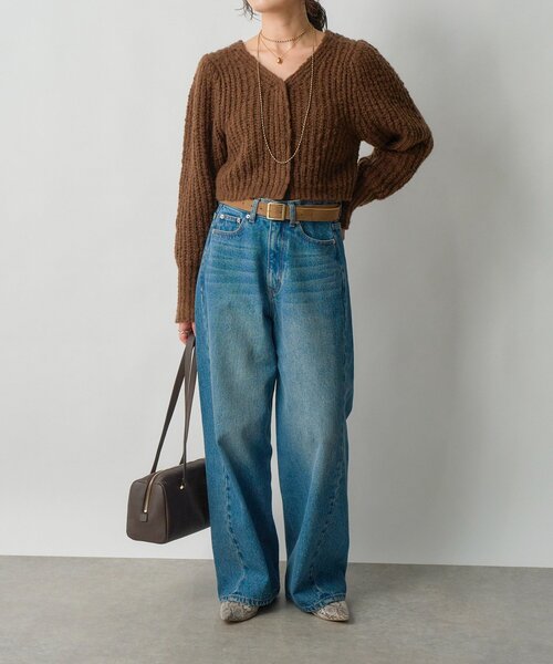 RIVE DROITE(リヴドロワ)の「【前後2WAY】スラブボレロカーデ(カーディガン/ボレロ・レディース・ブラウン/アイボリー・FREE)」の11枚目の写真