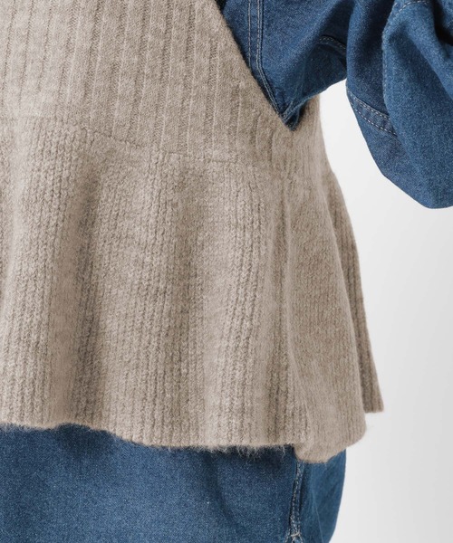 studio CLIP（スタディオクリップ）の「7ゲージ切り替えフレアベスト（ベスト・レディース・ベージュ/チャコール・FREE）」の22枚目の写真