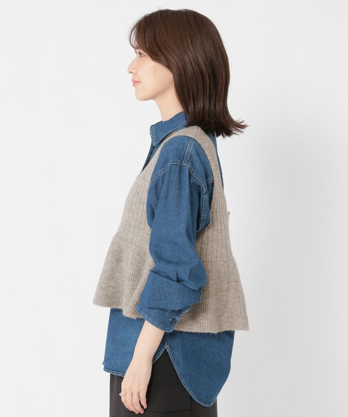 studio CLIP（スタディオクリップ）の「7ゲージ切り替えフレアベスト（ベスト・レディース・ベージュ/チャコール・FREE）」の19枚目の写真