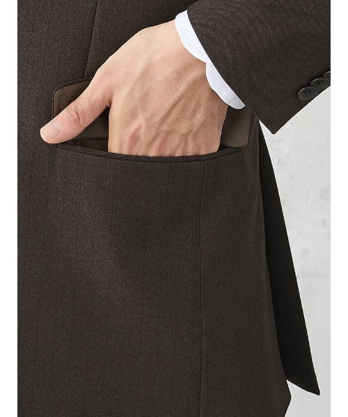 Perfect Suit FActory(パーフェクトスーツファクトリー)の「《WOOLY WASH SUIT》WEB限定スーツ【洗える/ウールライク】ストライプ ブラウン(スーツセット・メンズ・ダークブラウン・AB5/AB6/Y5/Y6/A5/A6/AB7/BB5/BB6/AB8/Y4/A7/A4/BB4/BB7/BB8/A8/AB4/Y7)」の2枚目の写真