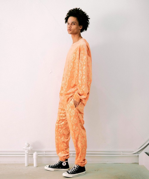 NOISE MAKER（ノイズメーカー）の「ダマスクパターンベロアプルオーバー（Tシャツ/カットソー・メンズ・グレー/グリーン/オレンジ・M/S/XL/L）」の18枚目の写真