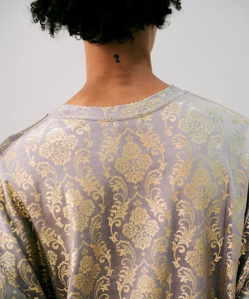 NOISE MAKER（ノイズメーカー）の「ダマスクパターンベロアプルオーバー（Tシャツ/カットソー・メンズ・グレー/グリーン/オレンジ・M/S/XL/L）」の10枚目の写真