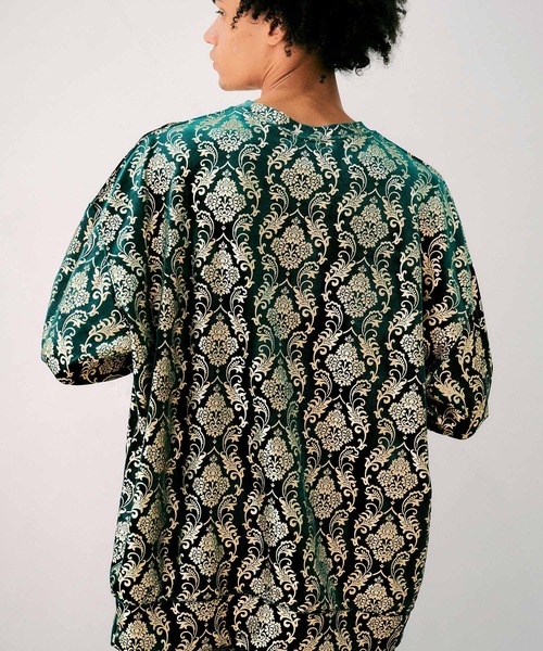 NOISE MAKER（ノイズメーカー）の「ダマスクパターンベロアプルオーバー（Tシャツ/カットソー・メンズ・グレー/グリーン/オレンジ・M/S/XL/L）」の17枚目の写真