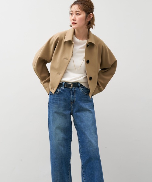 MICA&DEAL(マイカ&ディール)の「ショートステンカラーコート(ステンカラーコート・レディース・ネイビー/ベージュ・FREE)」の3枚目の写真