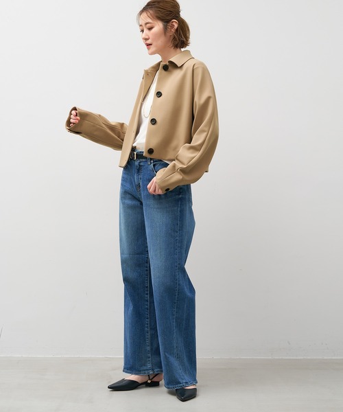 MICA&DEAL(マイカ&ディール)の「ショートステンカラーコート(ステンカラーコート・レディース・ネイビー/ベージュ・FREE)」の6枚目の写真