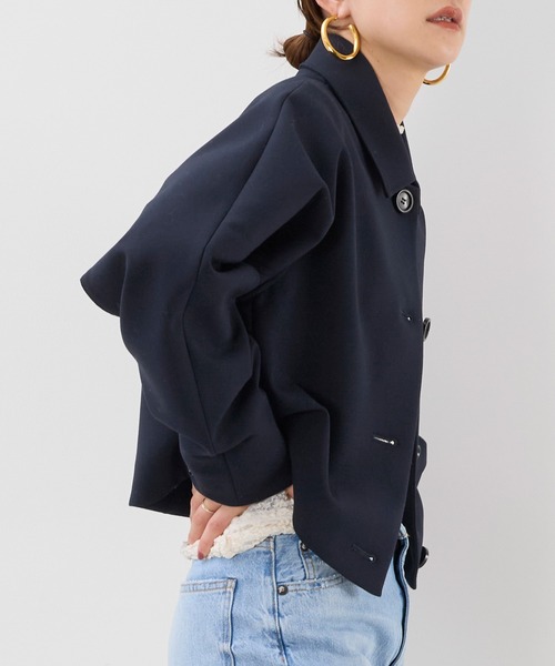 MICA&DEAL(マイカ&ディール)の「ショートステンカラーコート(ステンカラーコート・レディース・ネイビー/ベージュ・FREE)」の12枚目の写真