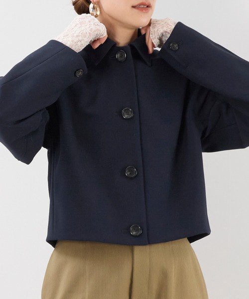 MICA&DEAL(マイカ&ディール)の「ショートステンカラーコート(ステンカラーコート・レディース・ネイビー/ベージュ・FREE)」の15枚目の写真